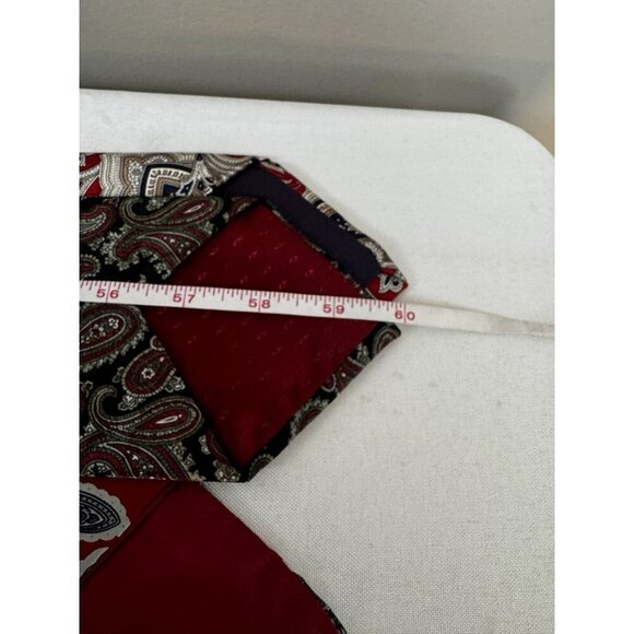 Hardy Amies Mens Tie Set Of 3 Red Navy Paisley Silk Heritage Old Money Preppy - Picture 14 of 14